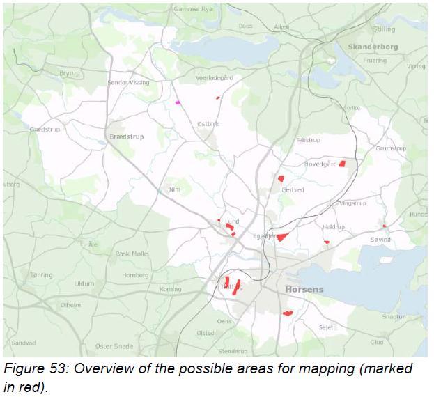 Figure 53: Overview of the possible areas for mapping (marked in red).