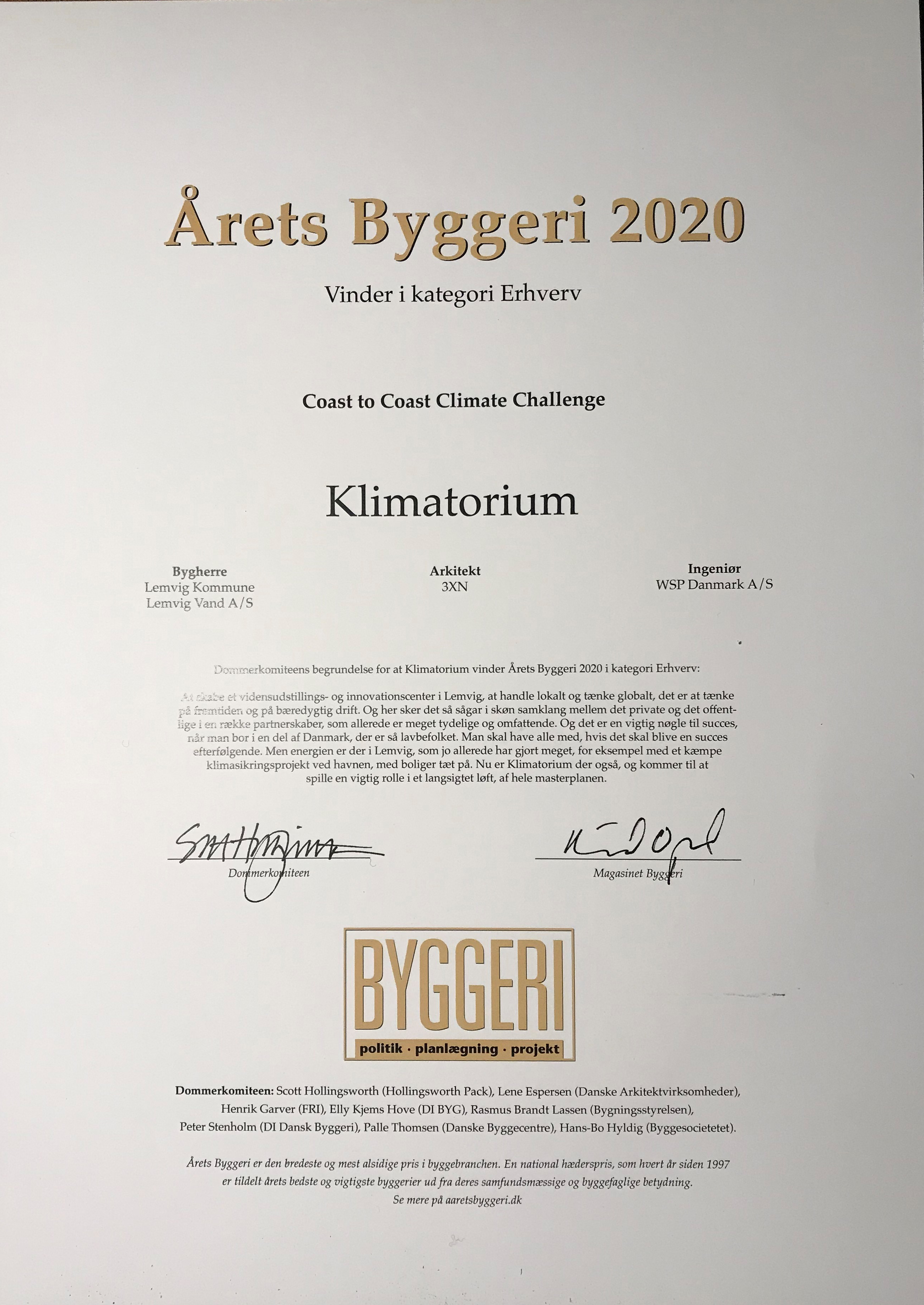 Prisen som Årets Byggeri 2020